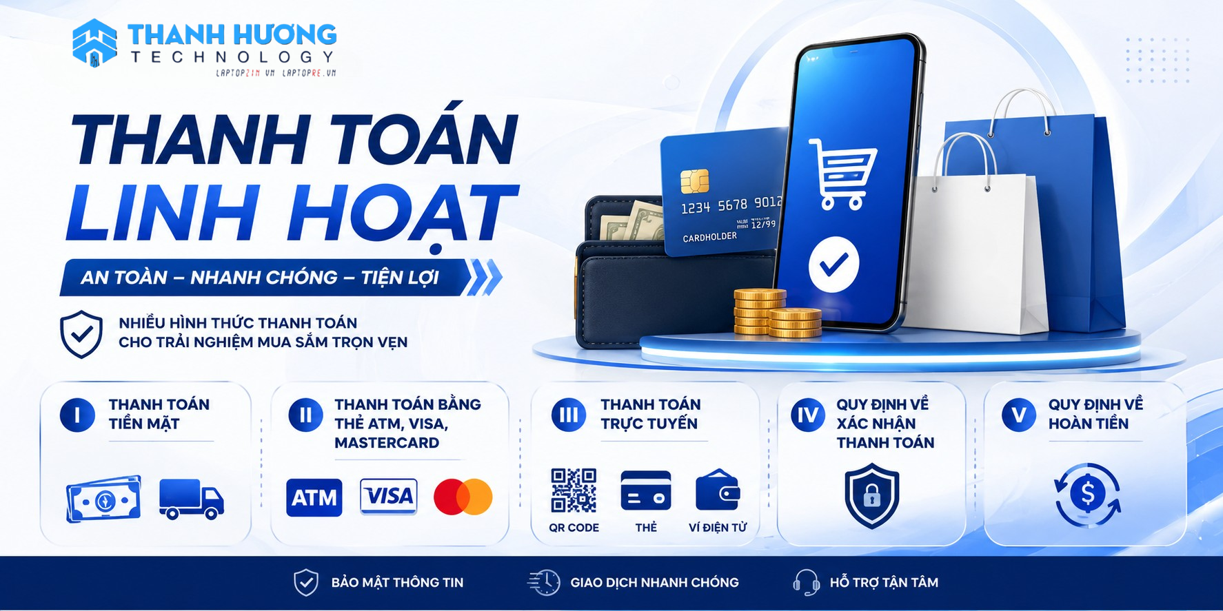 Các phương thức thanh toán tại Thanh Hương Technology
