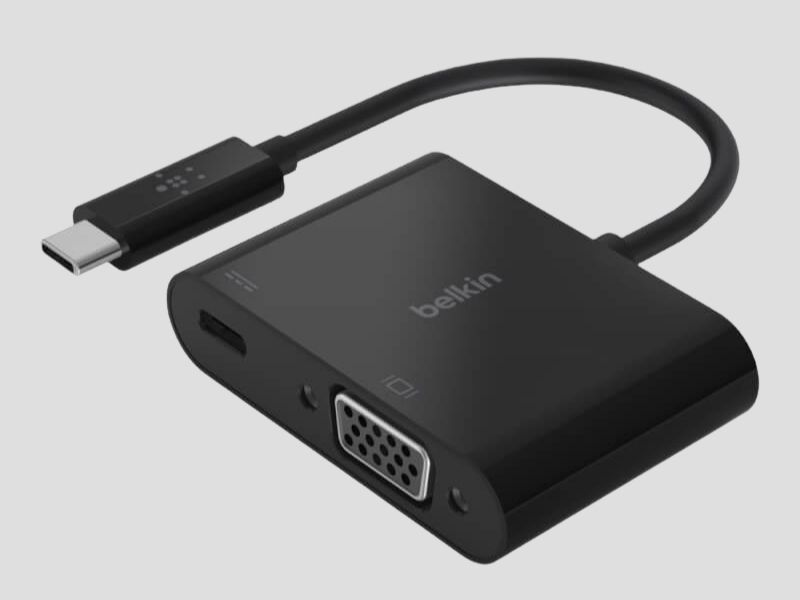 Cáp Adapter chuyển đổi, USB-C sang VGA, PD 60W Belkin (AVC001BTBK)