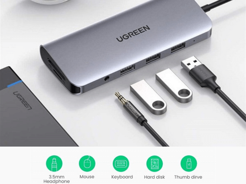 hub-ugreen-type-c-chuyen-doi-da-nang-10-in-1-80133-hdmi-vga-lan-1gbps-3-x-usb-30-sdtf-audio