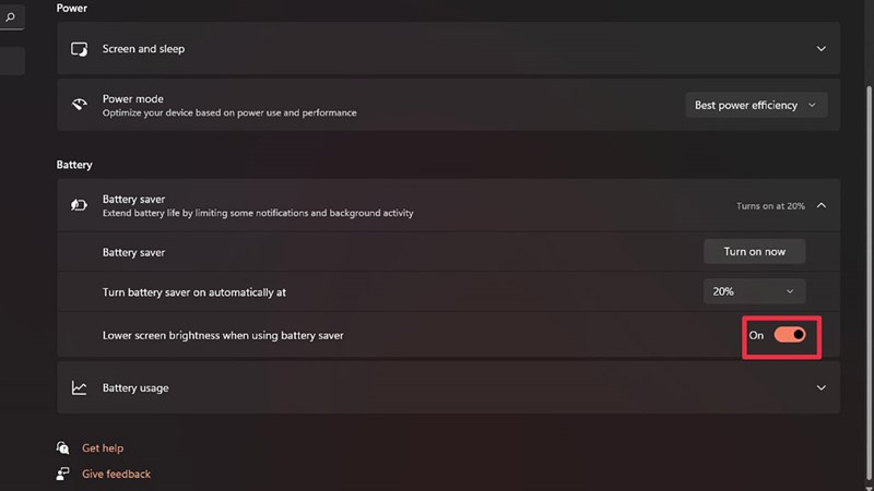 c&aacute;ch bật chế độ tiết kiệm pin bằng windows 11