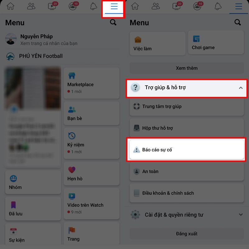 Cách báo cáo sự cố trên facebook