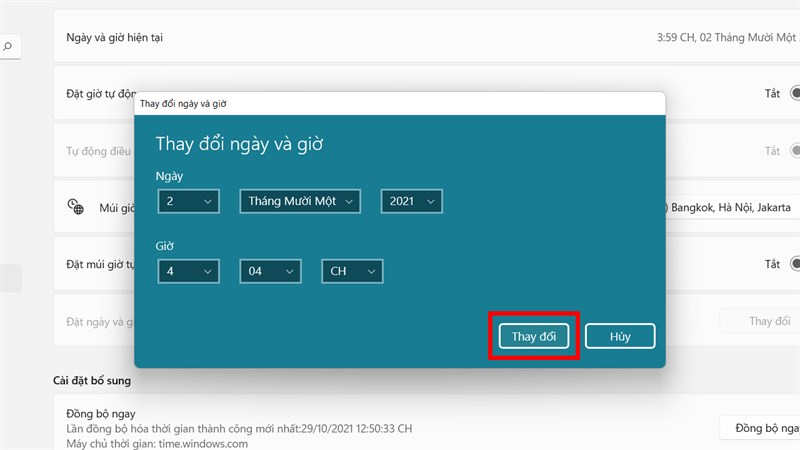 C&aacute;ch điều chỉnh ng&agrave;y giờ tr&ecirc;n windows 11