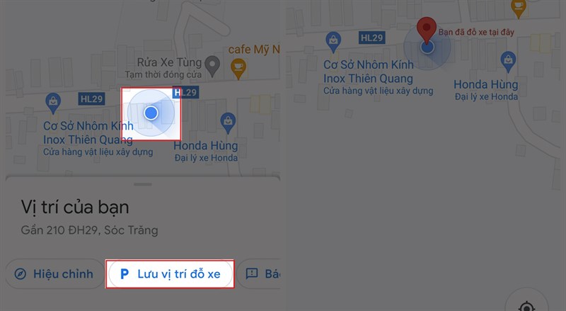 C&aacute;ch lưu vị tr&iacute; đỗ xe tr&ecirc;n google maps