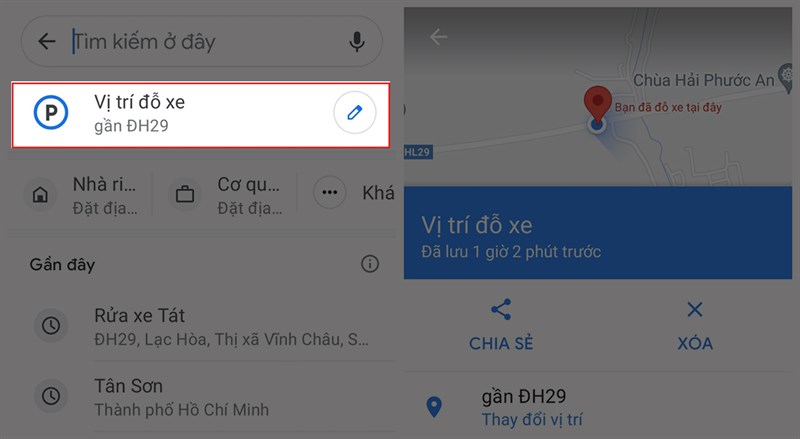 C&aacute;ch lưu vị tr&iacute; đỗ xe tr&ecirc;n google maps