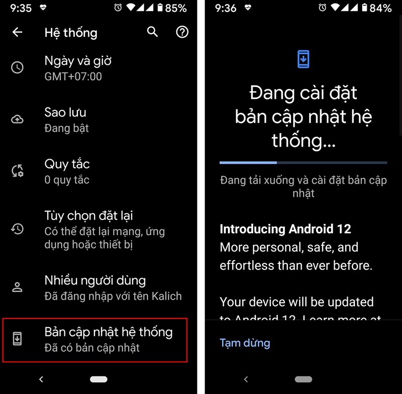 cách cập nhật Android 12 chính thức trên điện thoại