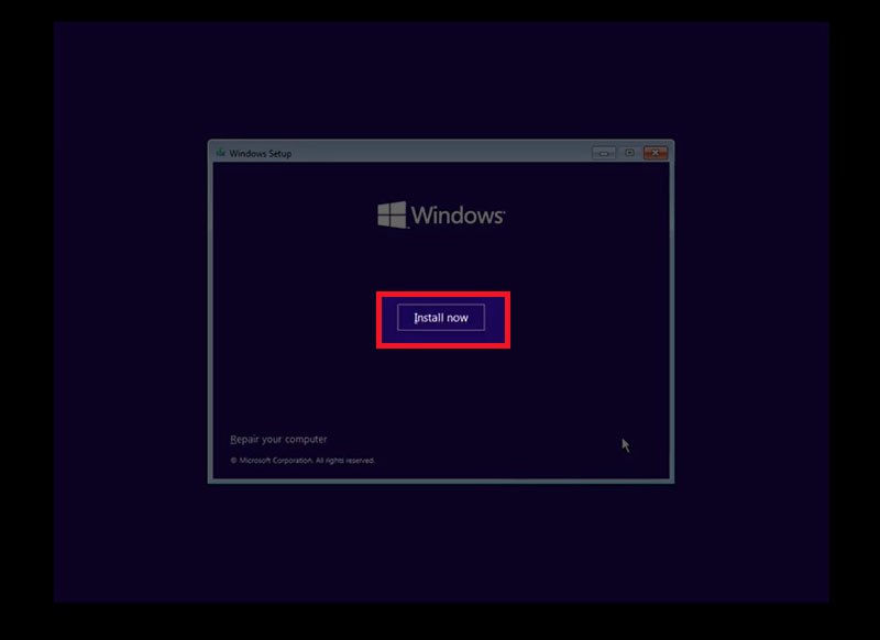 nhấn n&uacute;t install now