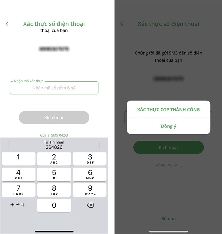 Bước 3 xác thực OTP từ pc covid