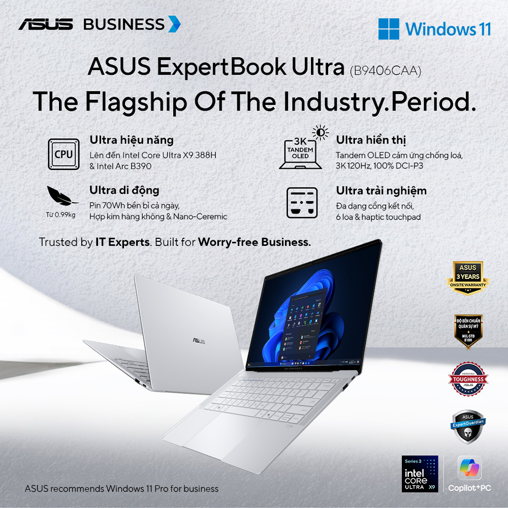 Sở hữu ASUS ExpertBook Ultra – Laptop cao cấp dành cho doanh nhân