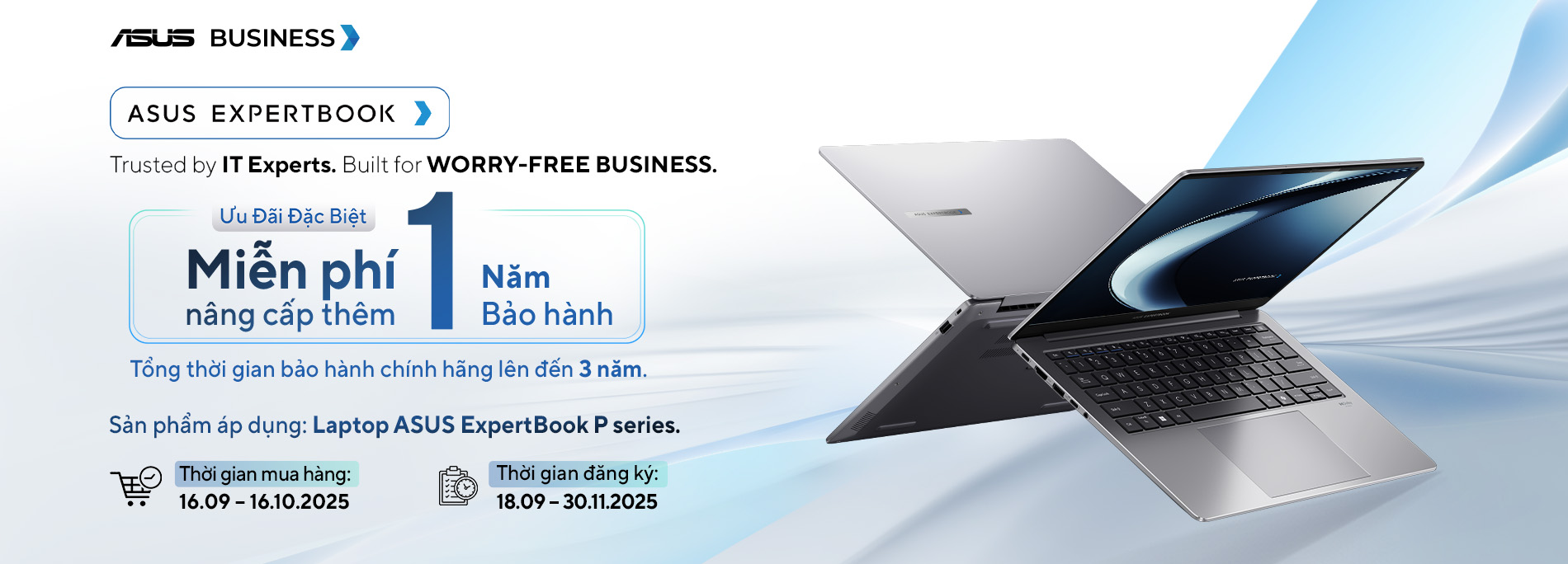 Chương trình khuyến mãi mở rộng bảo hành ASUS Expertbook
