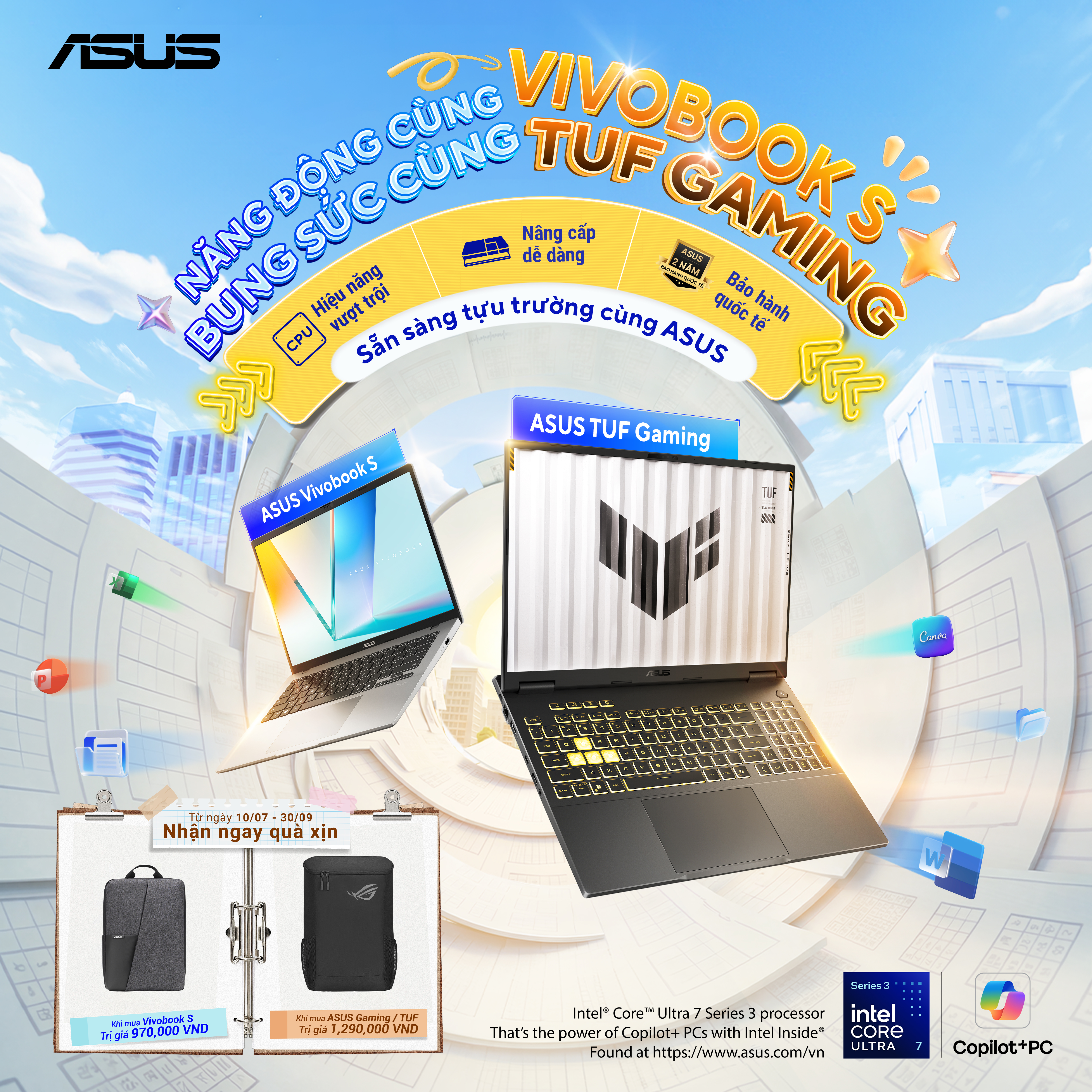 BACK TO SCHOOL 2026: Nhận balo ASUS chính hãng khi mua laptop Vivobook S, TUF Gaming và Gaming V16 tại Thanh Hương Technology