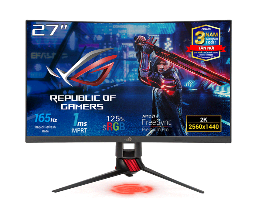 Màn hình cong Asus ROG Strix XG27WQ 27 inch/ QHD/ VA/ 165Hz/ 1ms/ 125%sRGB/ HDMI + DP + USB-A + USB-B/ Audio/FreeSync