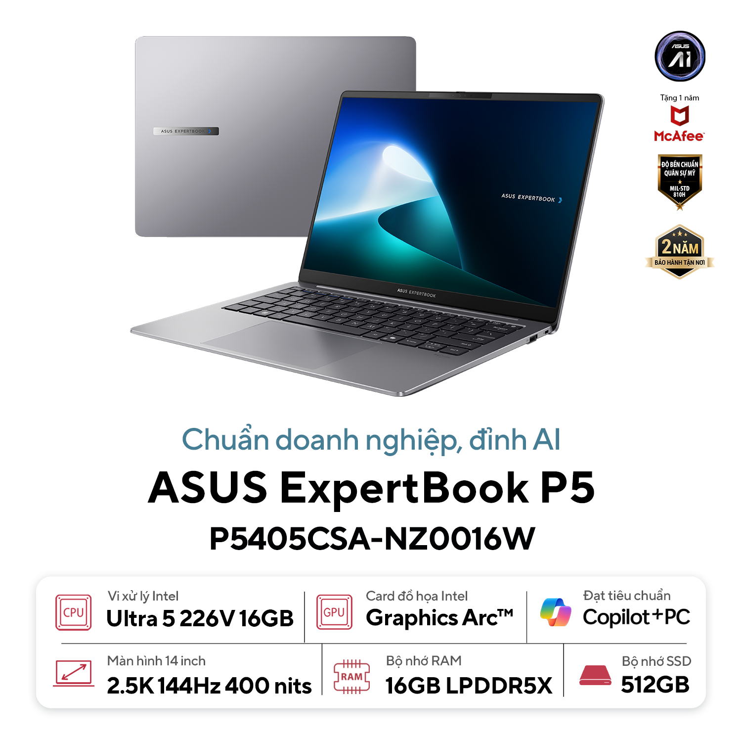 ASUS ExpertBook P5 14 P5405CSA-NZ0016W (90NX0861-M00KN0)