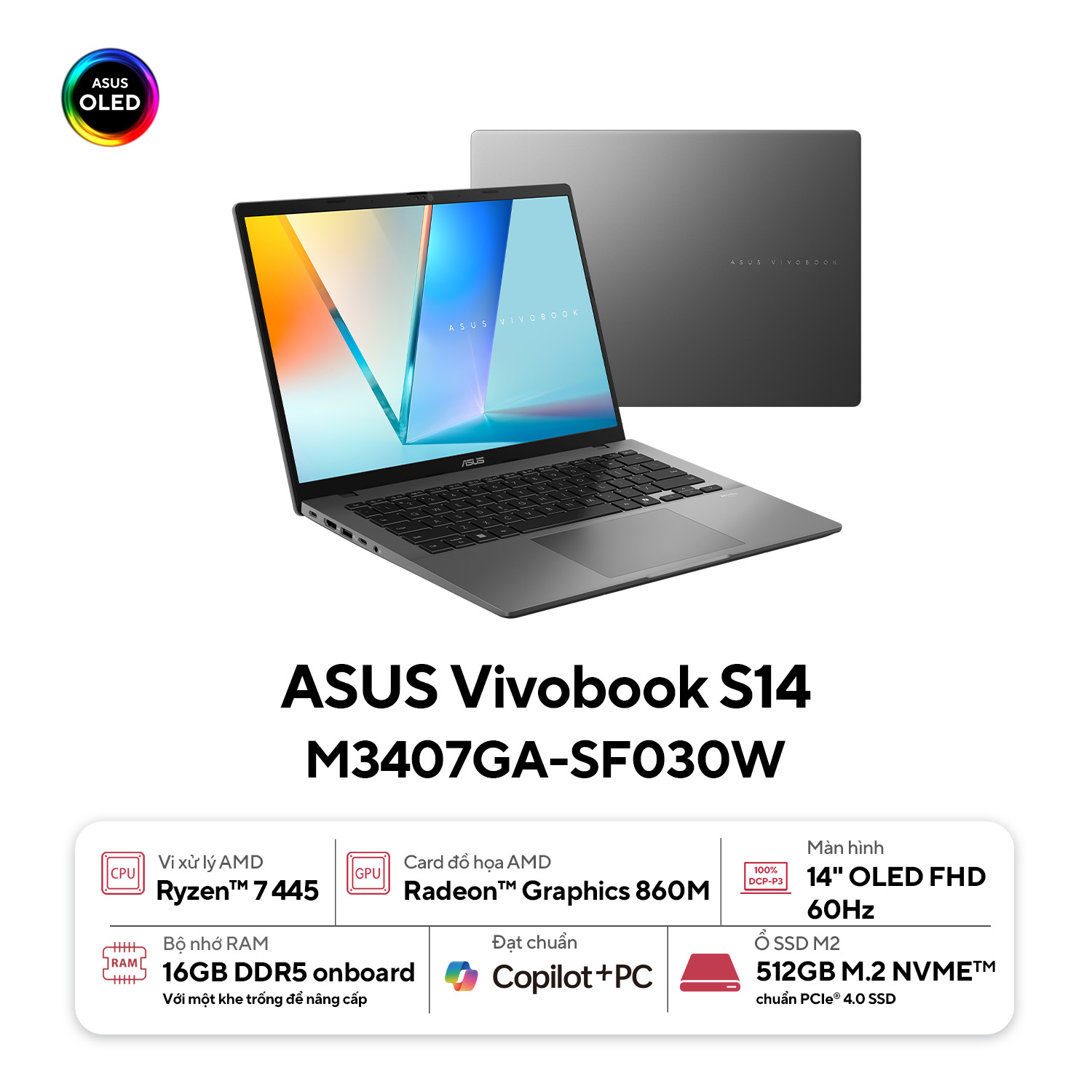 Laptop ASUS VivoBook S14 M3407GA-SF030W