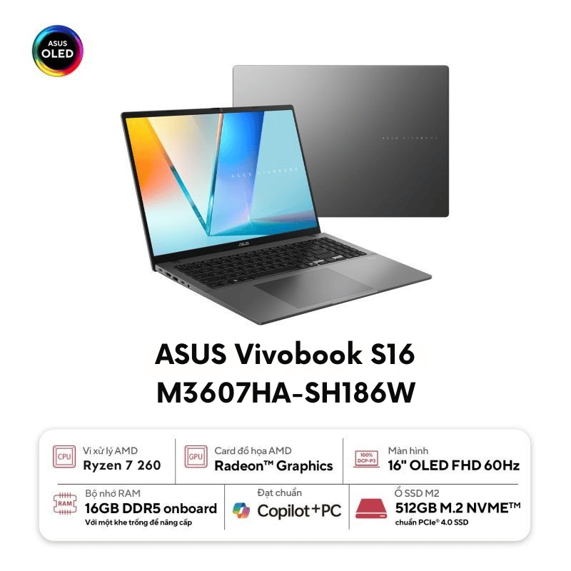 Laptop ASUS Vivobook S16 M3607HA-SH186W