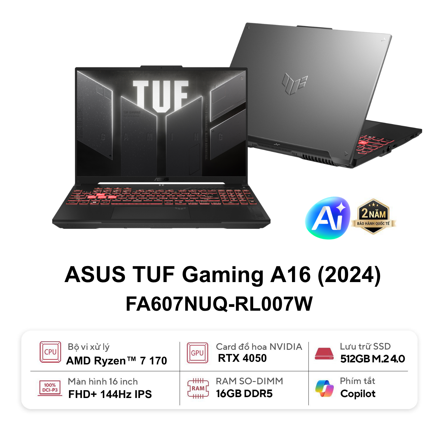 Laptop ASUS TUF Gaming A16 FA607NUQ-RL007W