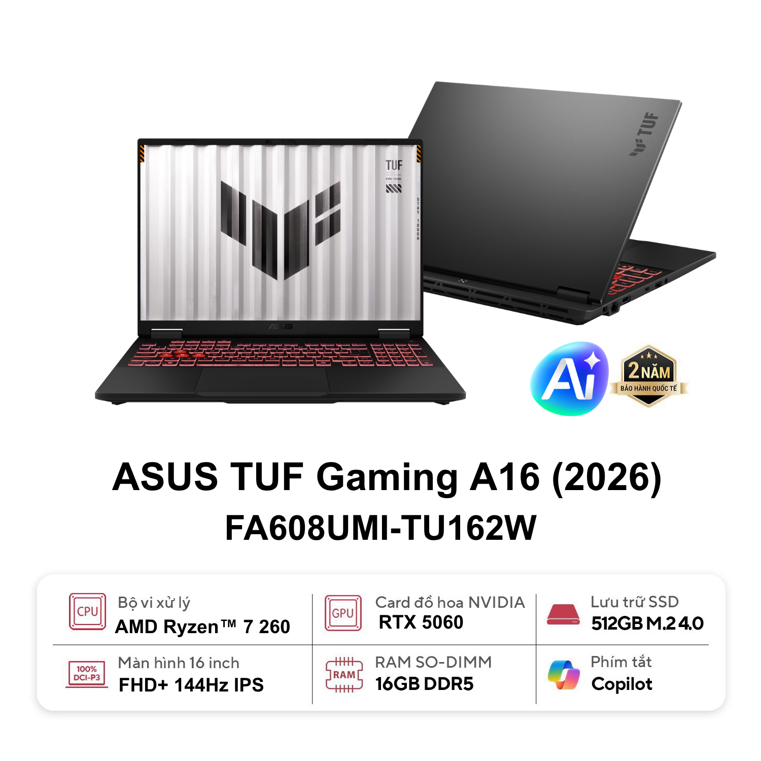 Laptop ASUS TUF Gaming A16 FA608UMI-TU162W